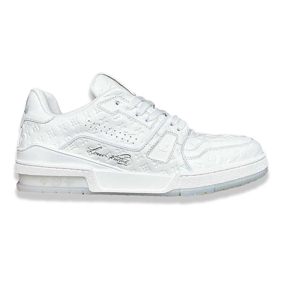 Louis Vuitton LV Trainer Sneaker Triple White Monogram Embossed Edition
