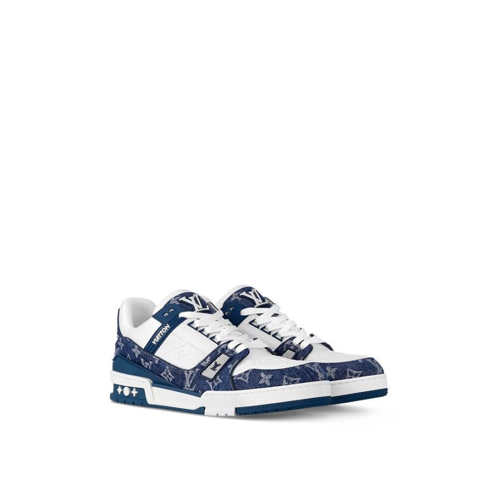 Louis Vuitton LV Trainer Sneaker Denim Monogram Blue