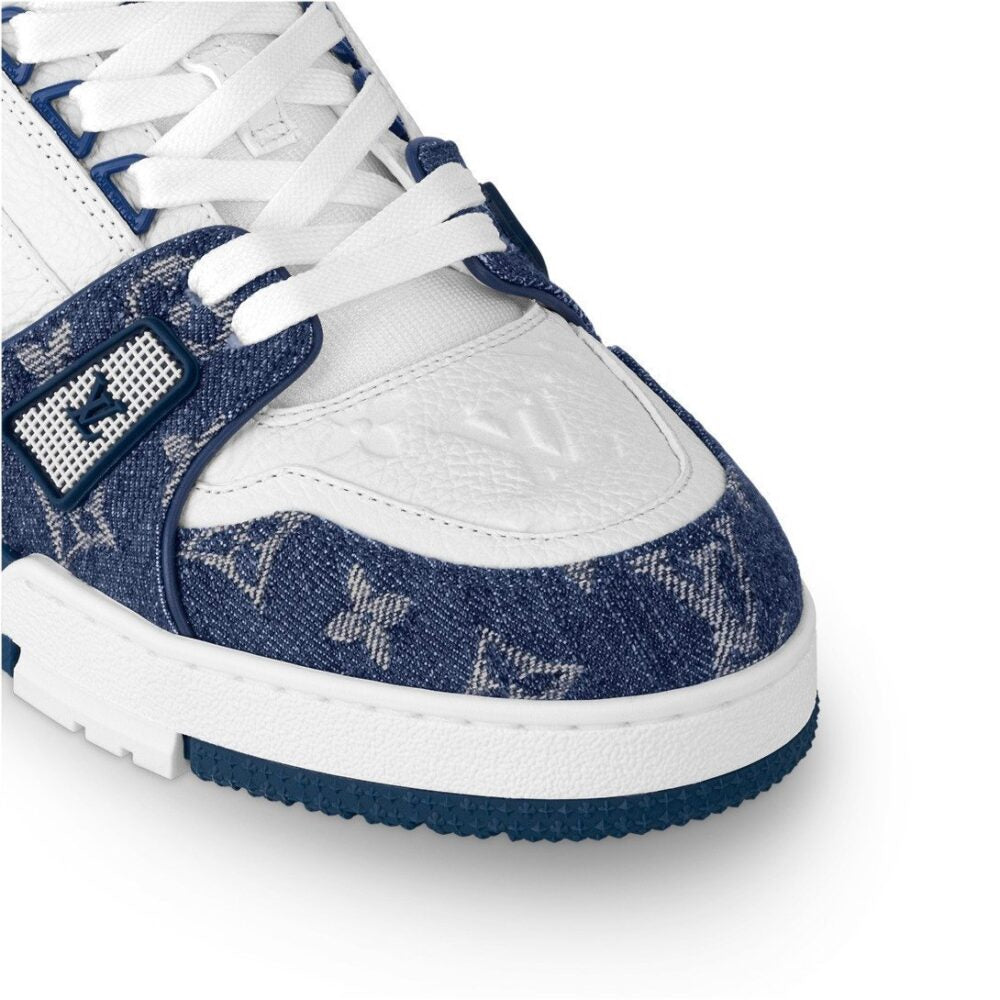 Louis Vuitton LV Trainer Sneaker Denim Monogram Blue