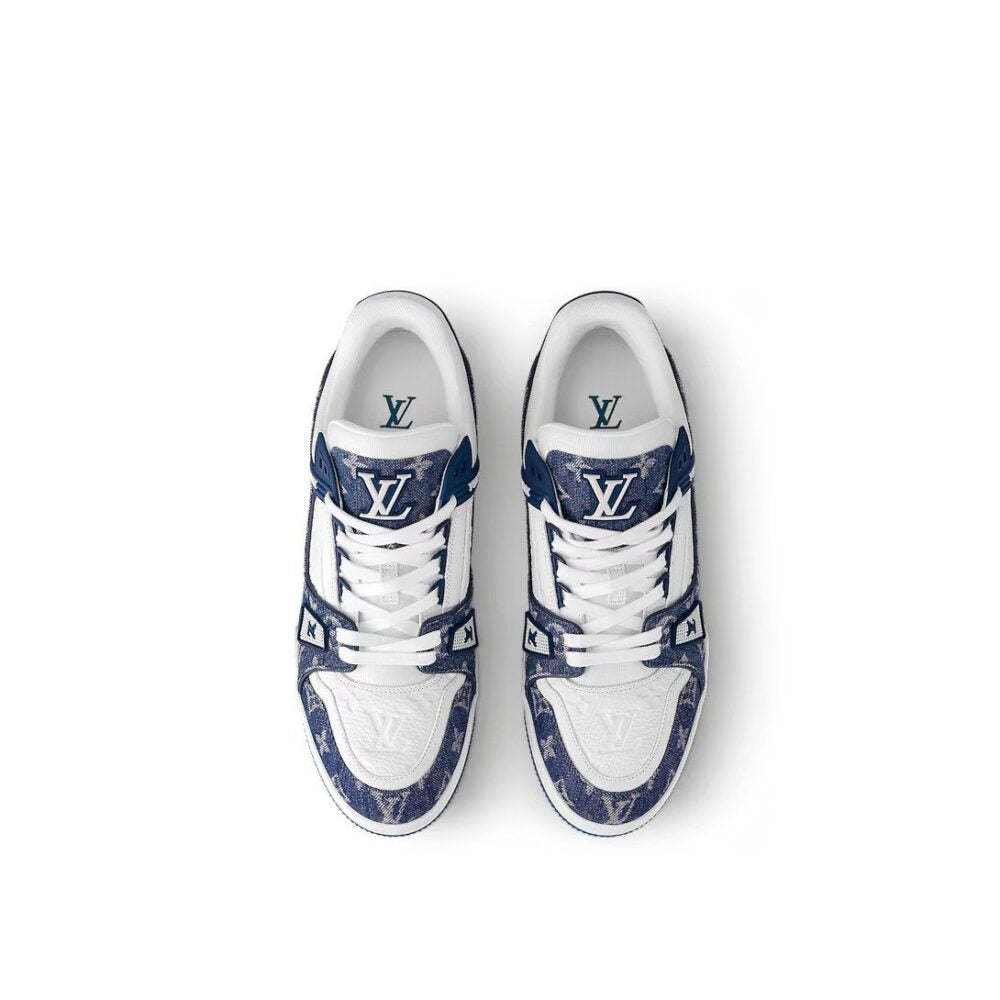 Louis Vuitton LV Trainer Sneaker Denim Monogram Blue