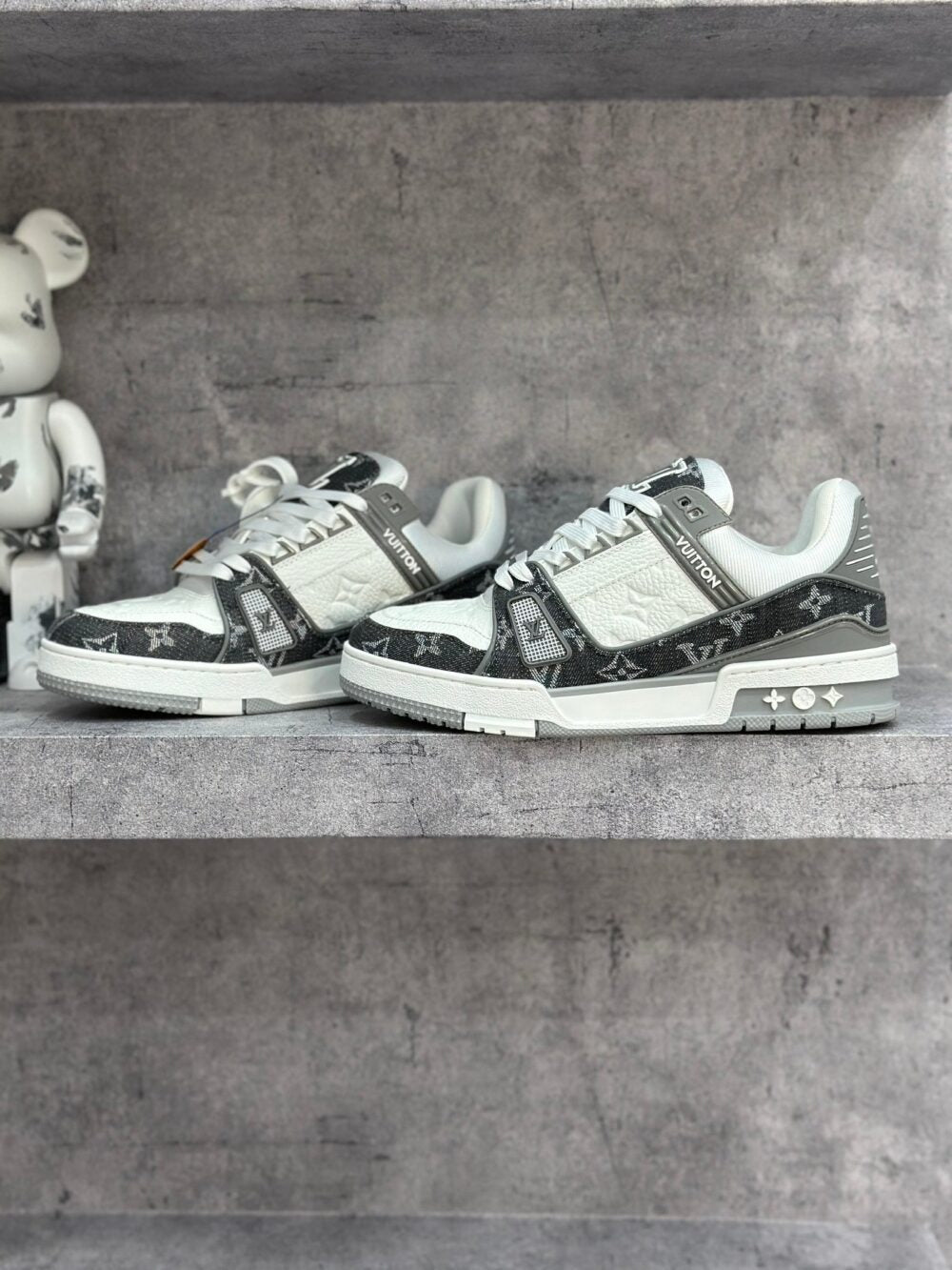 Louis Vuitton LV Trainer Sneaker Denim Monogram Grey