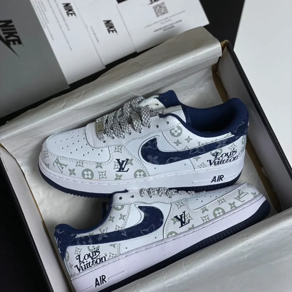 Louis Vuitton x Nike Air Force 1 07 Low White Blue