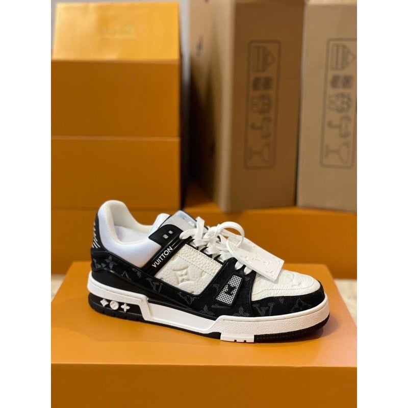 Louis Vuitton LV Trainer Sneaker Monogram Black Denim