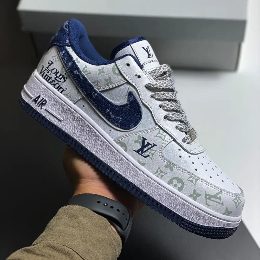 Louis Vuitton x Nike Air Force 1 07 Low White Blue