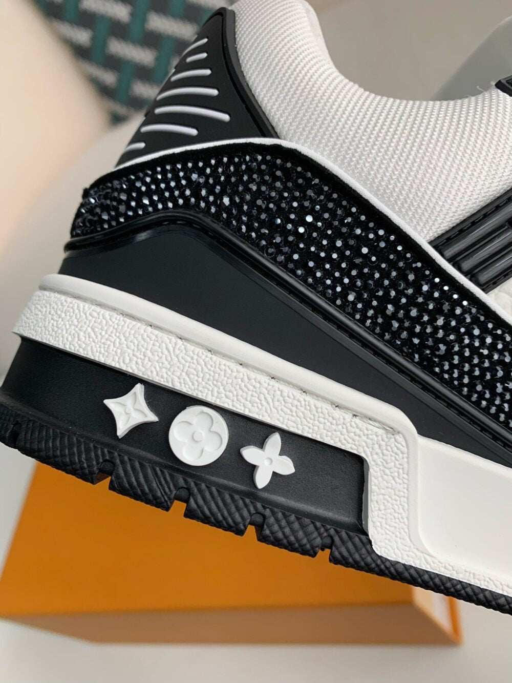 Louis Vuitton LV Trainer Sneaker Denim Monogram Black Diamond