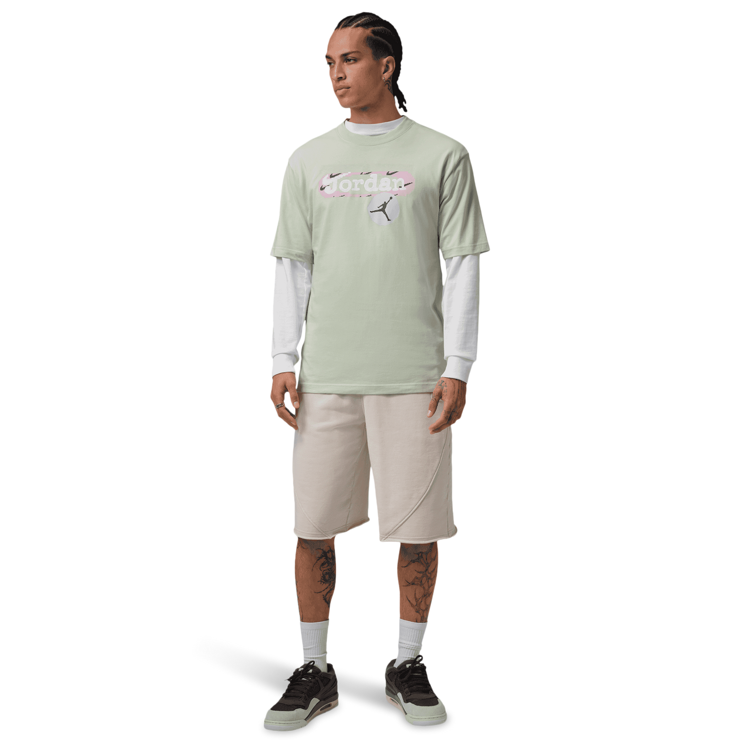 Jordan Stamp Graphic Short Sleeve Crew - Men's - Jade Aura/White