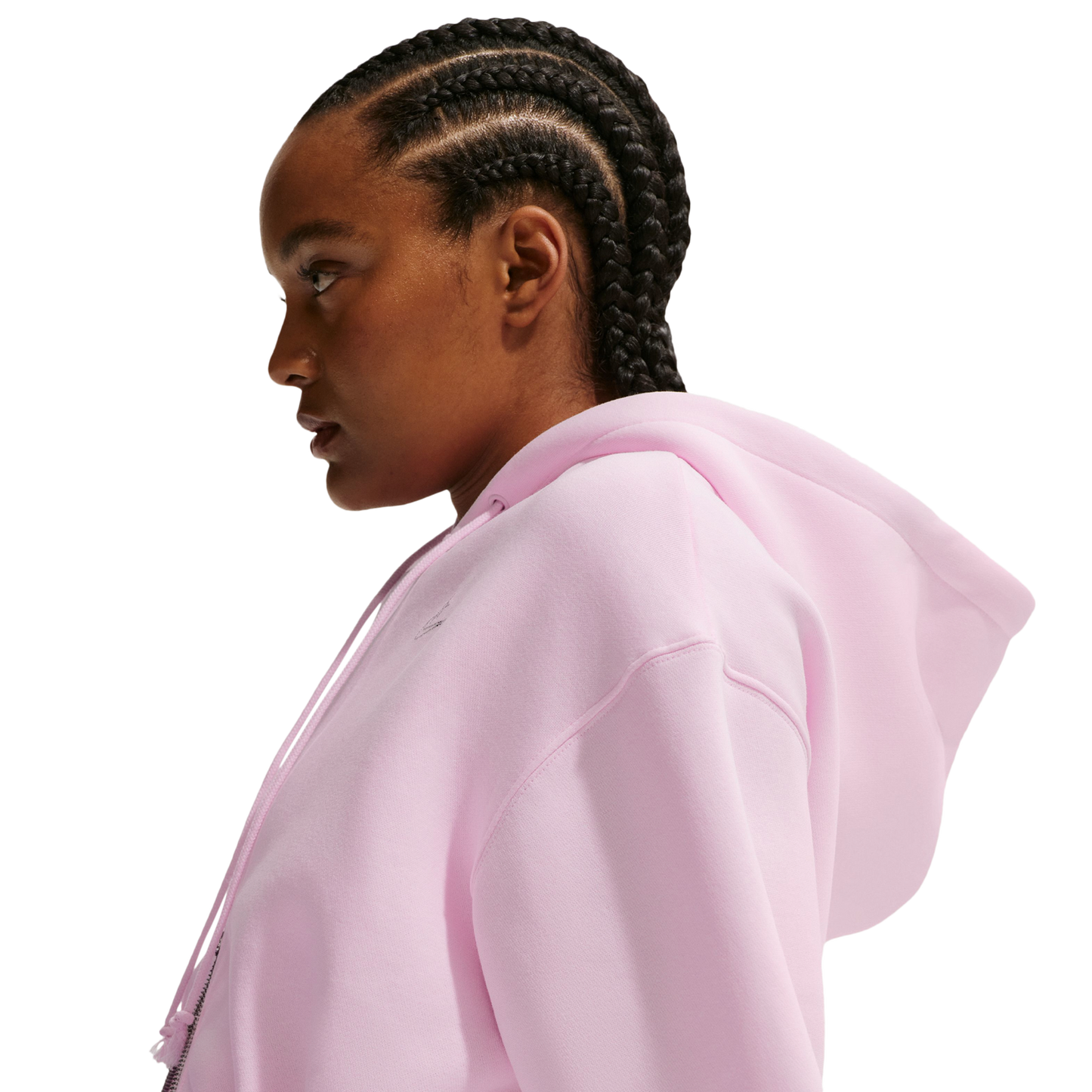 Nike NSW Phoenix Fleece Bling Crop Full-Zip Hoodie - Women's - Pink Foam/Pink Foam