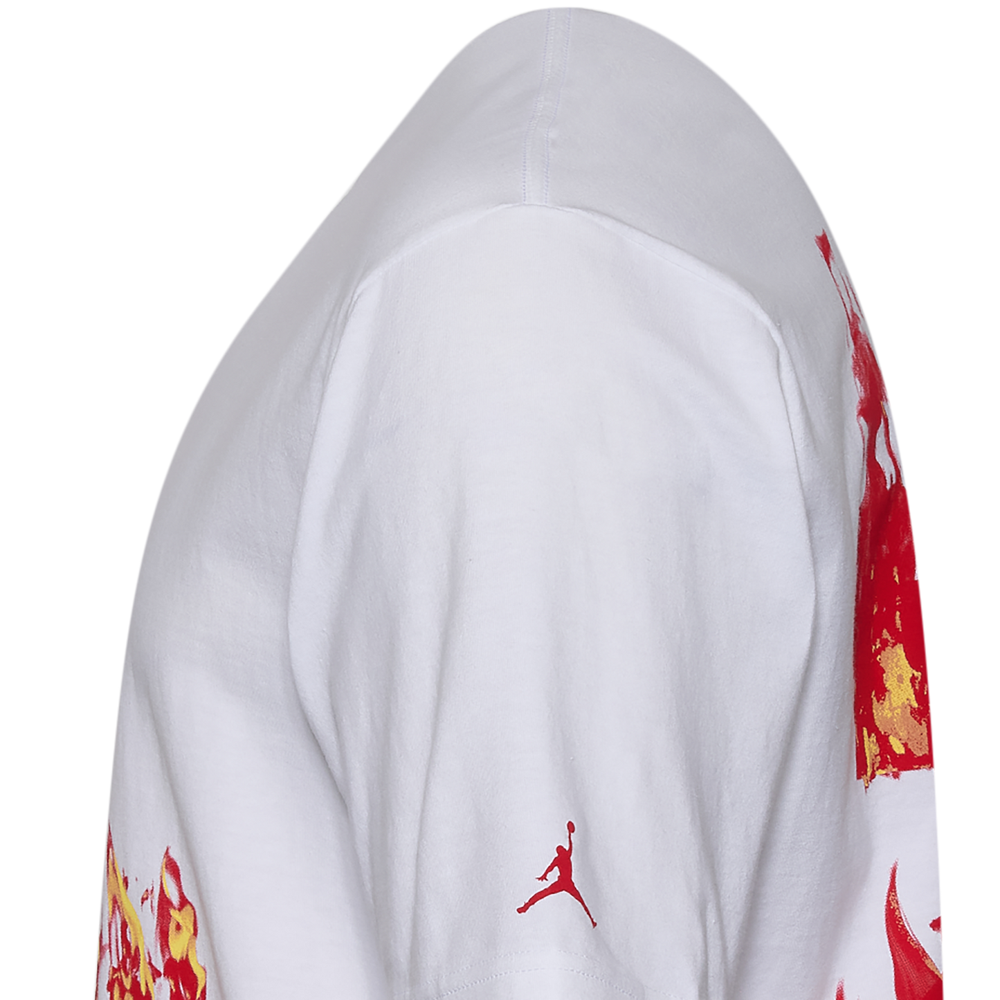 Jordan AJ 5 Fire '85 Short Sleeve Crew - Men's - White/Fire Red/Yellow