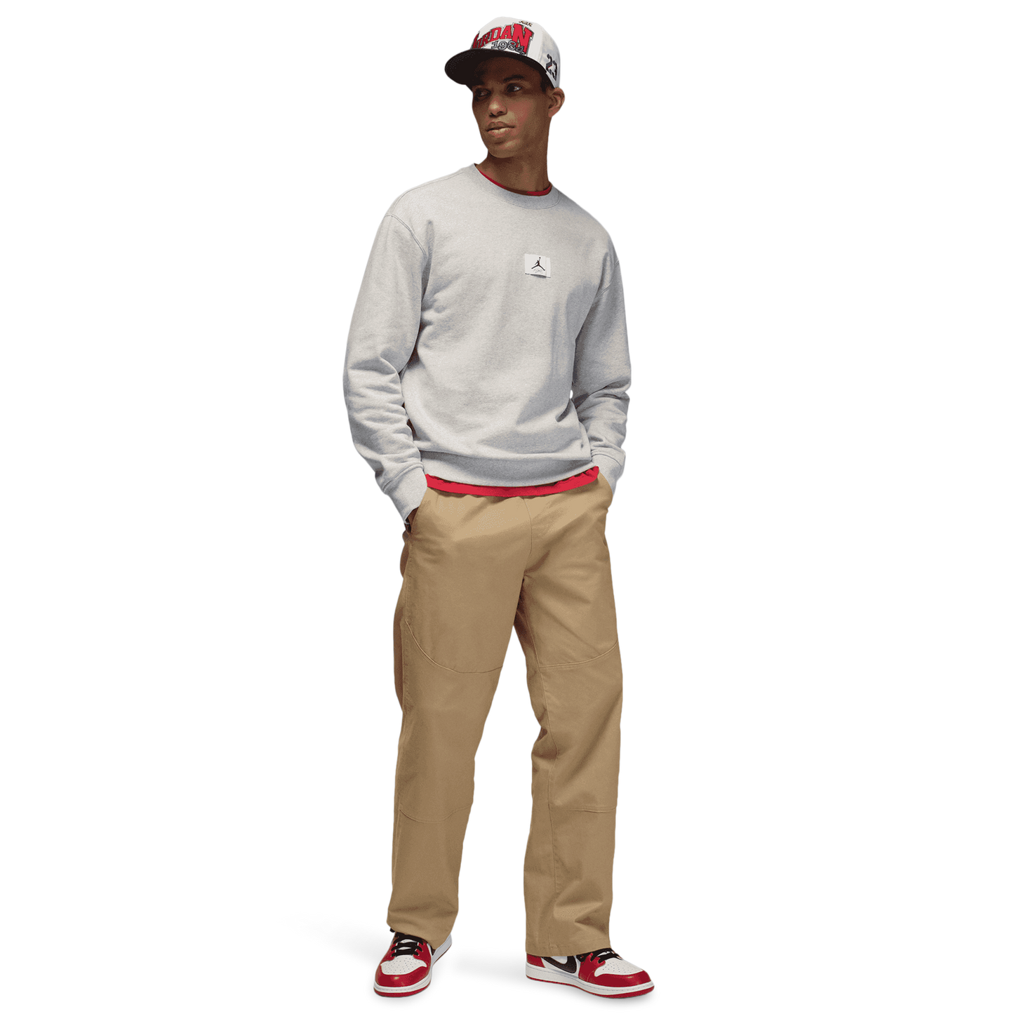 Jordan AJ 1 Retro Low OG - Men's - White/Red/Black