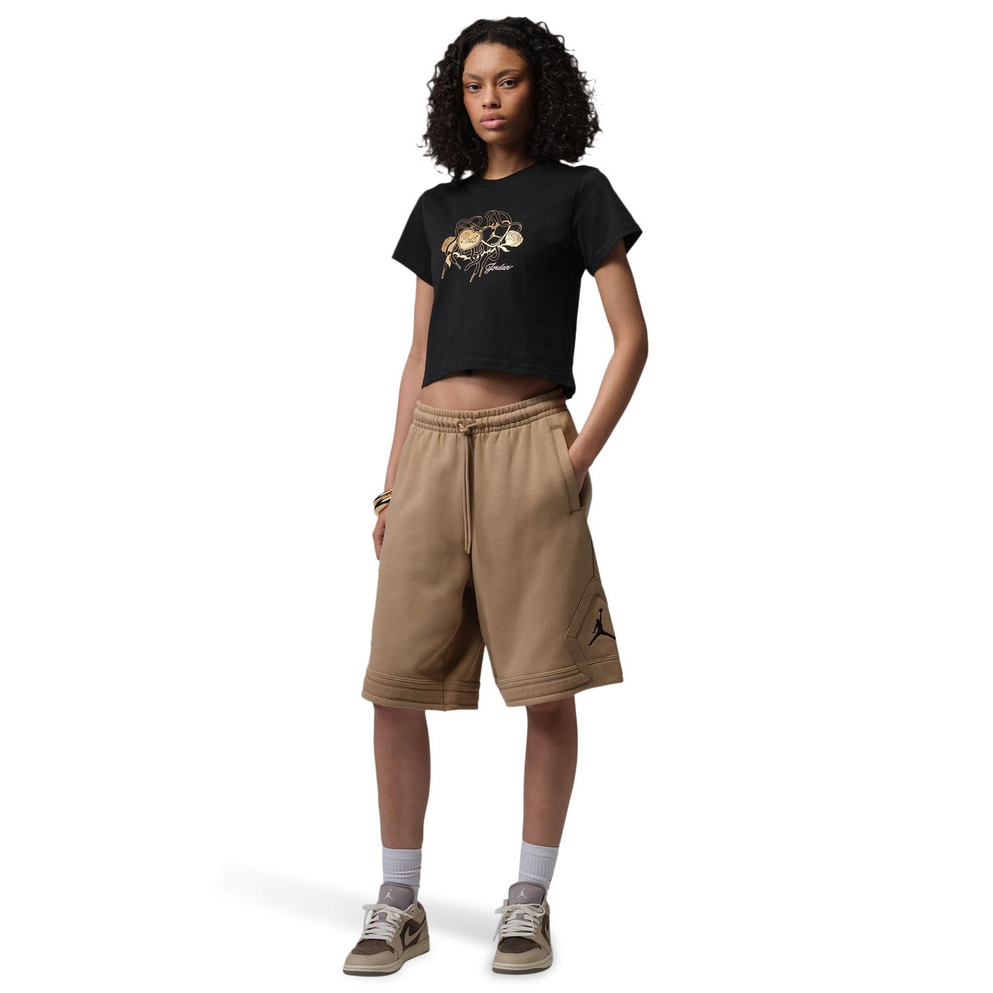 Jordan BRK Short Sleeve SHGF Graphic T-Shirt - Women's - White/Green
