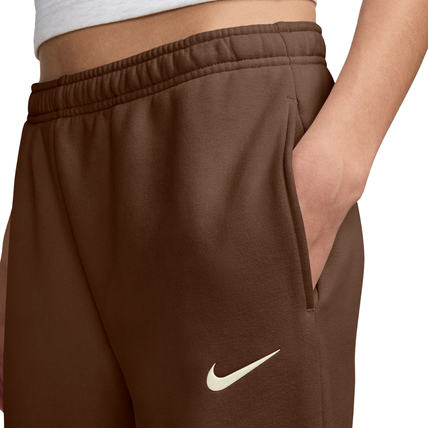 Nike Studio Fleece Wide Leg Pant - Women's - Cacao/Sail