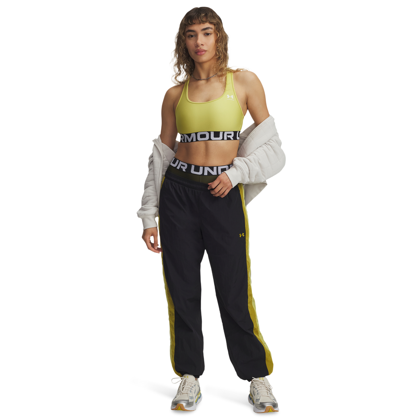 Under Armour Icon Crinkle Pant - Women's - Black/Yellow Shade/Green Legacy
