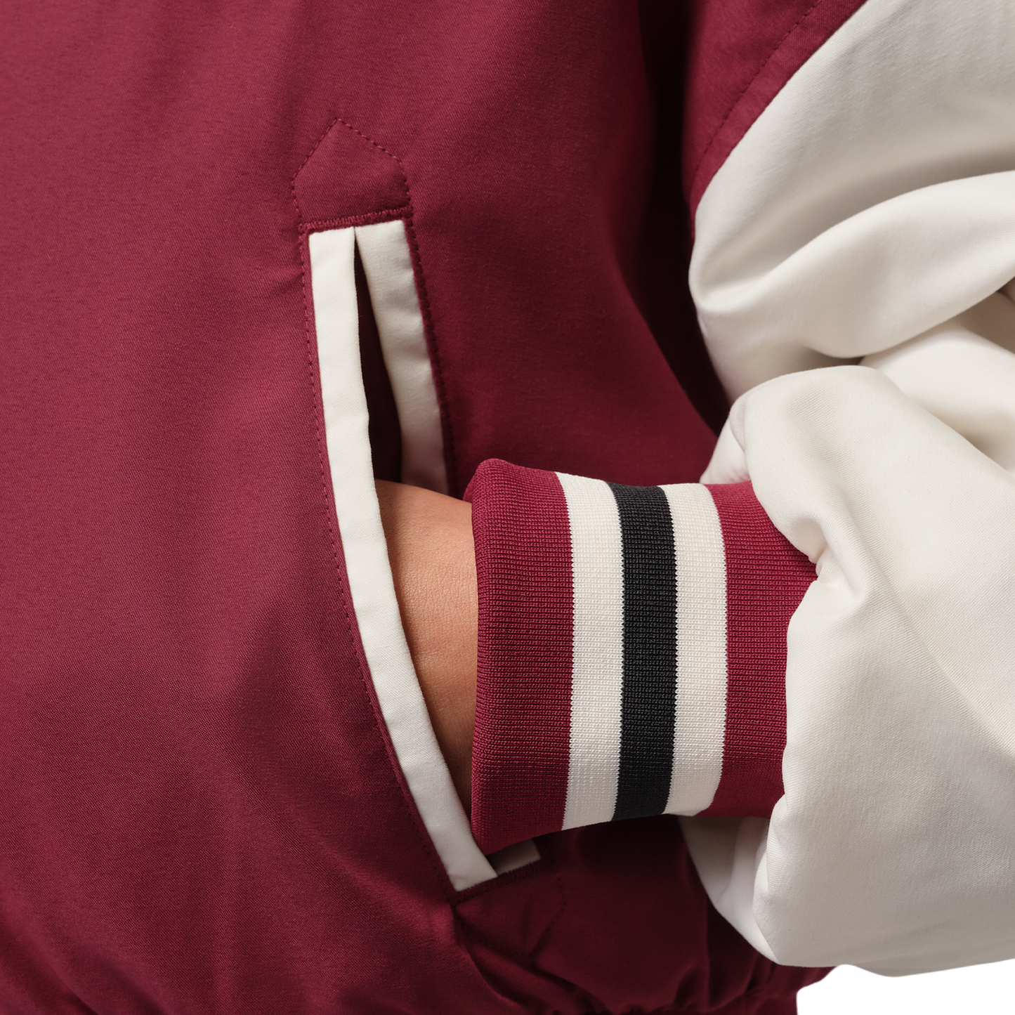 Jordan Brooklyn Varsity Filled Jacket - Women's - Team Red/Pale Ivory/Black