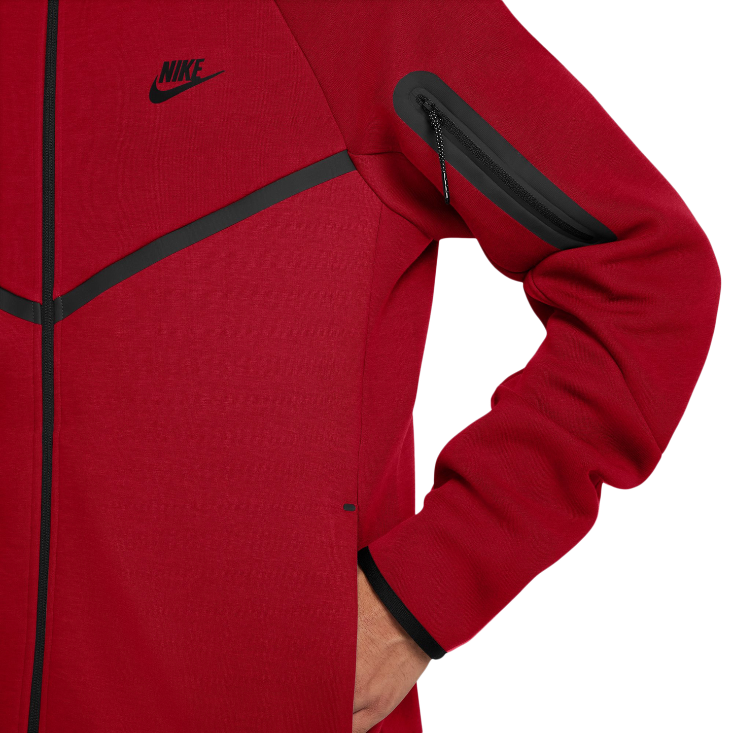 Nike Tech Fleece Full-Zip Windrunner Hoodie - Men's - Red/Black (V0949687)