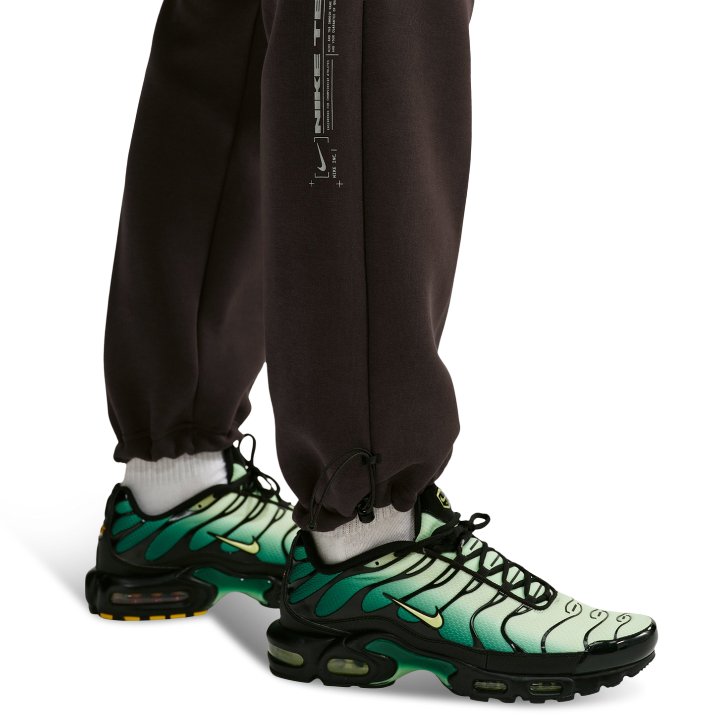 Nike Tech Fleece Open Hem Pants - Men's - Brown/Black