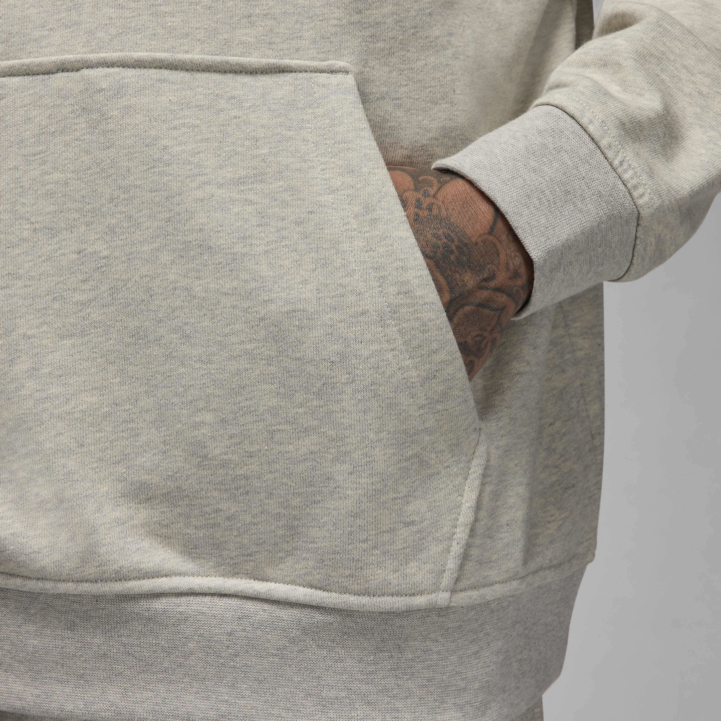 Jordan Dri-FIT Sport Crossover Fleece Pullover - Men's - White/Grey Heather