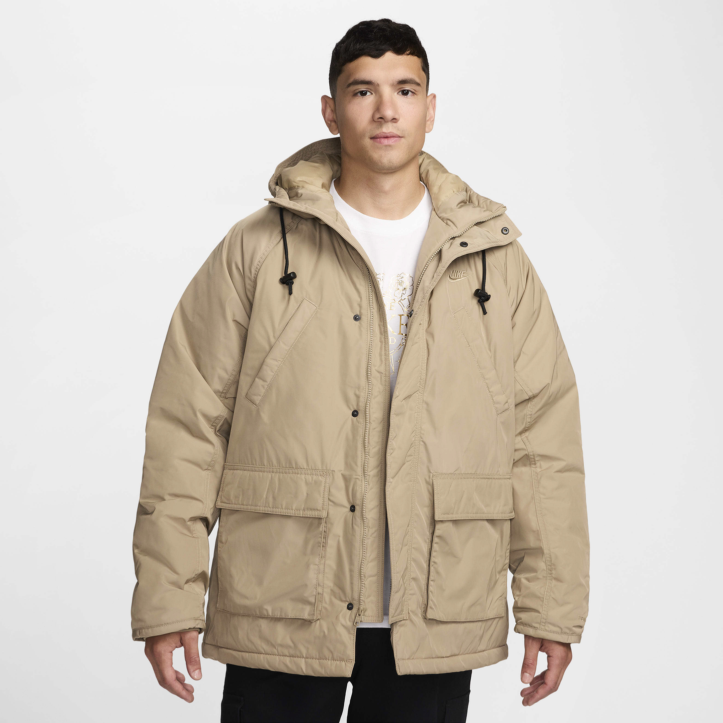 Nike Club TF Parka - Men's - Khaki/Black/Khaki