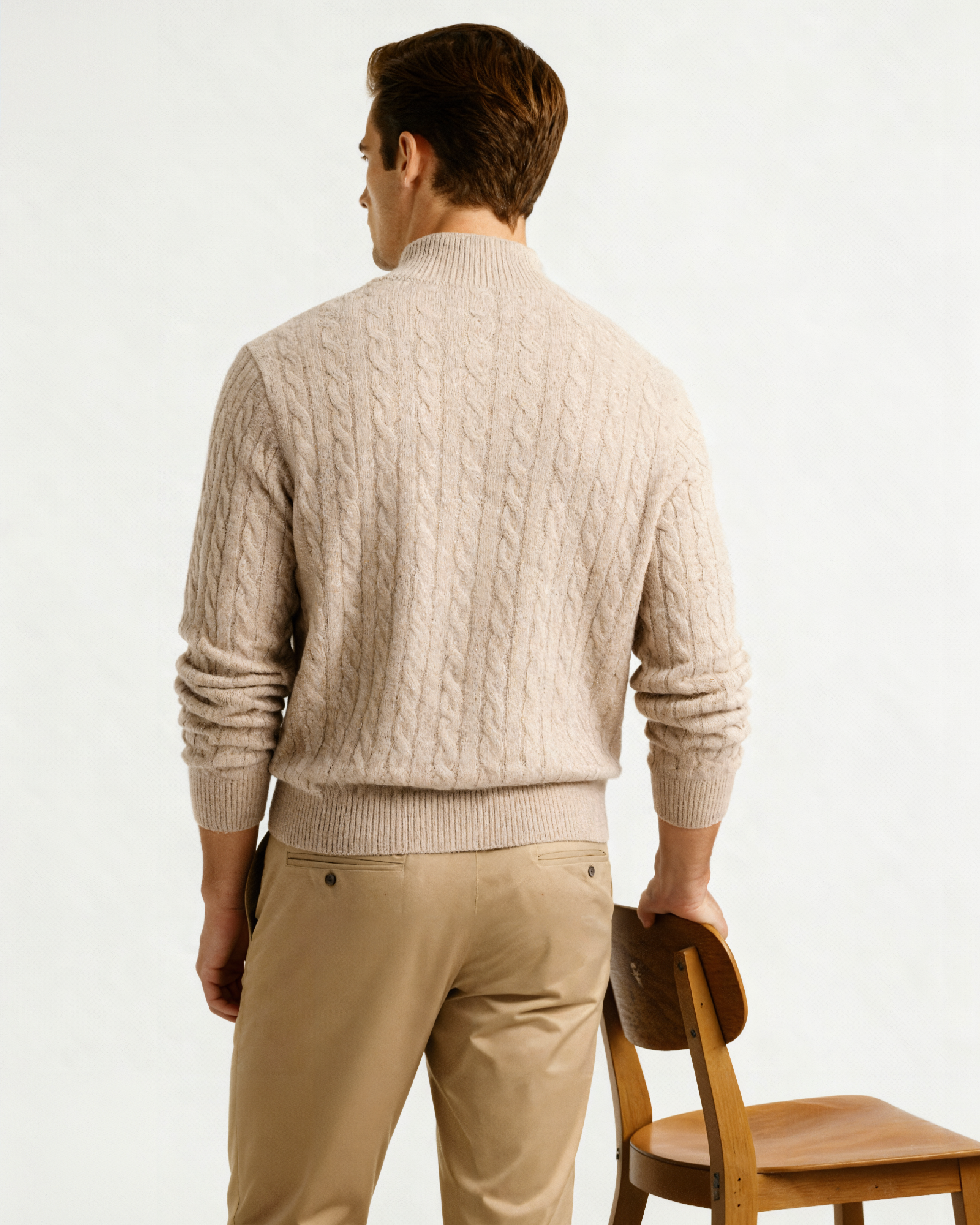 100% Cashmere Woven Half Zip - foto 4