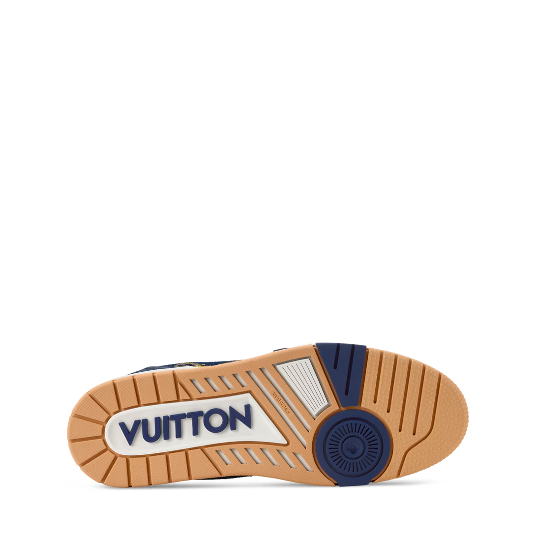 Louis Vuitton Denim & Calf Leather Blue Trainer Sneakers