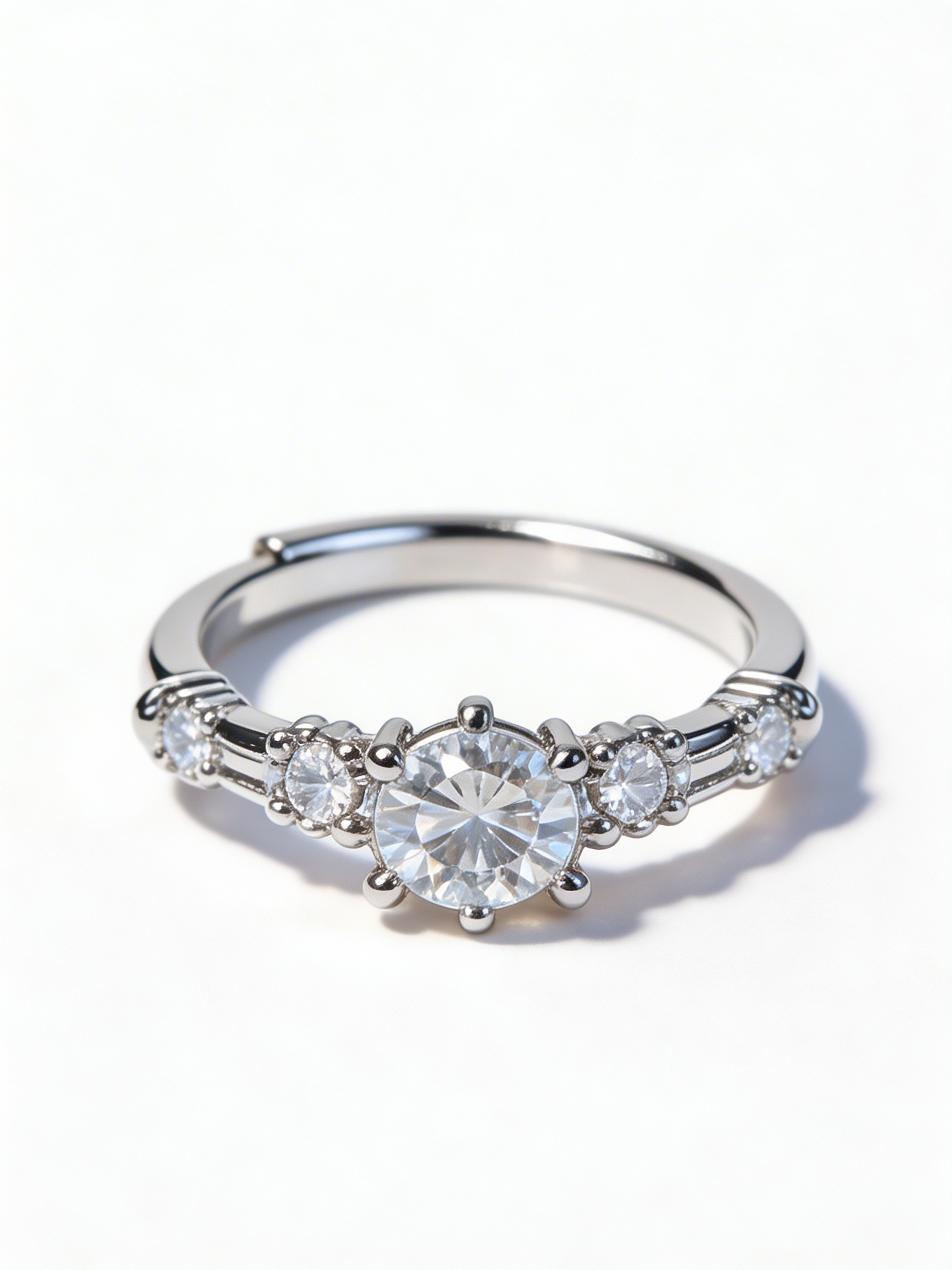 Stunning S925 Sterling Silver rings, set with certified moissanite stones. - foto 2