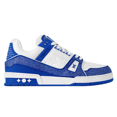 Louis Vuitton LV Trainer Sneaker Denim Monogram Blue Diamond