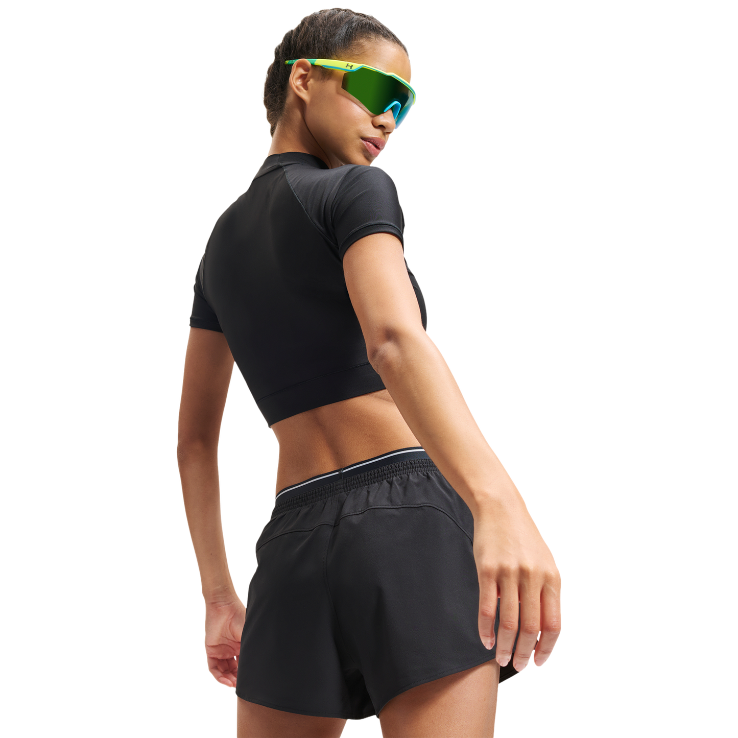 Under Armour HeatGear Crop Mock SS - Women's - Black/White