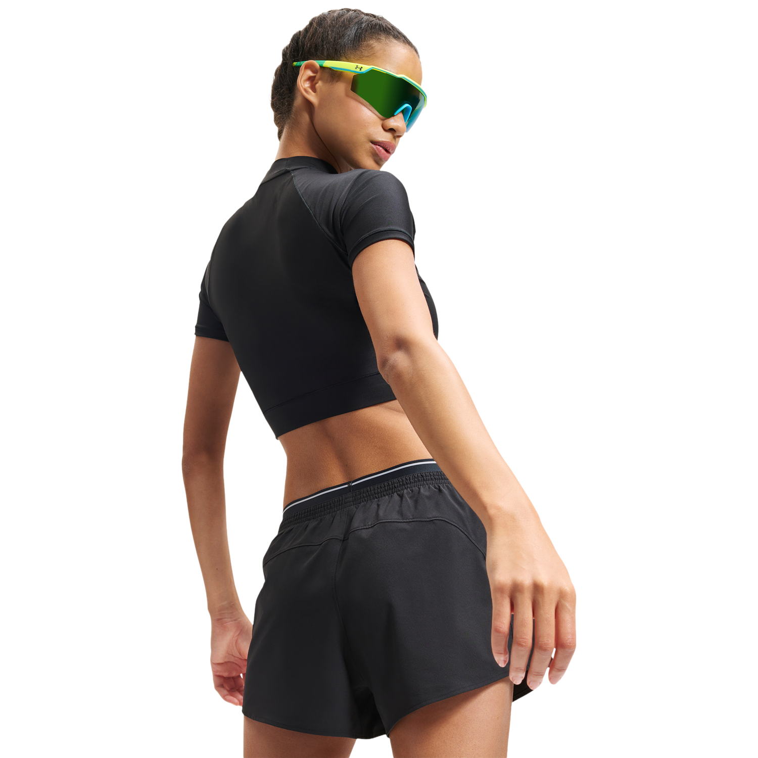 Under Armour HeatGear Crop Mock SS - Women's - Black/White
