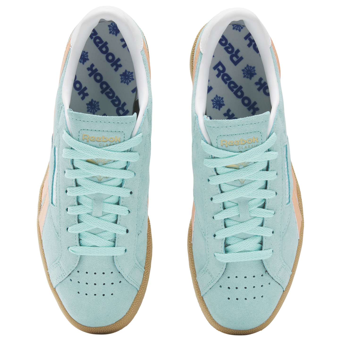 Reebok Club C Grounds Uk - Men's - Ai Aqua/Sunkissed Orange/Gum