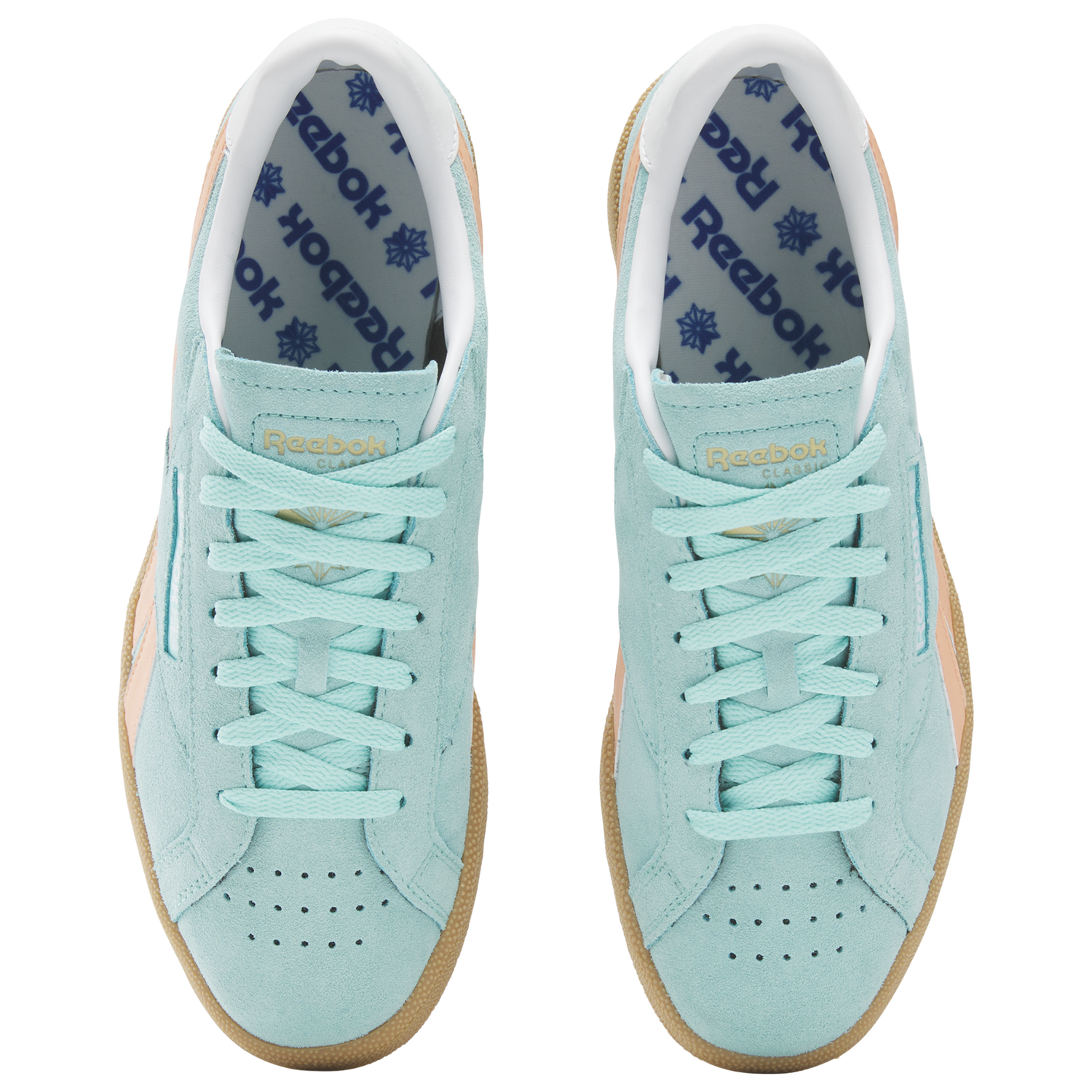 Reebok Club C Grounds Uk - Men's - Ai Aqua/Sunkissed Orange/Gum