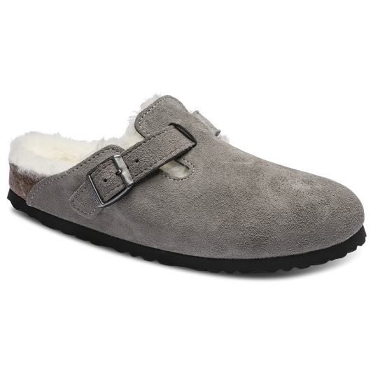 Birkenstock Boston Shearling - Men's - Gray/Gray