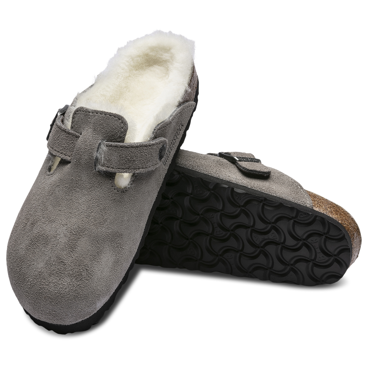 Birkenstock Boston Shearling - Men's - Gray/Gray