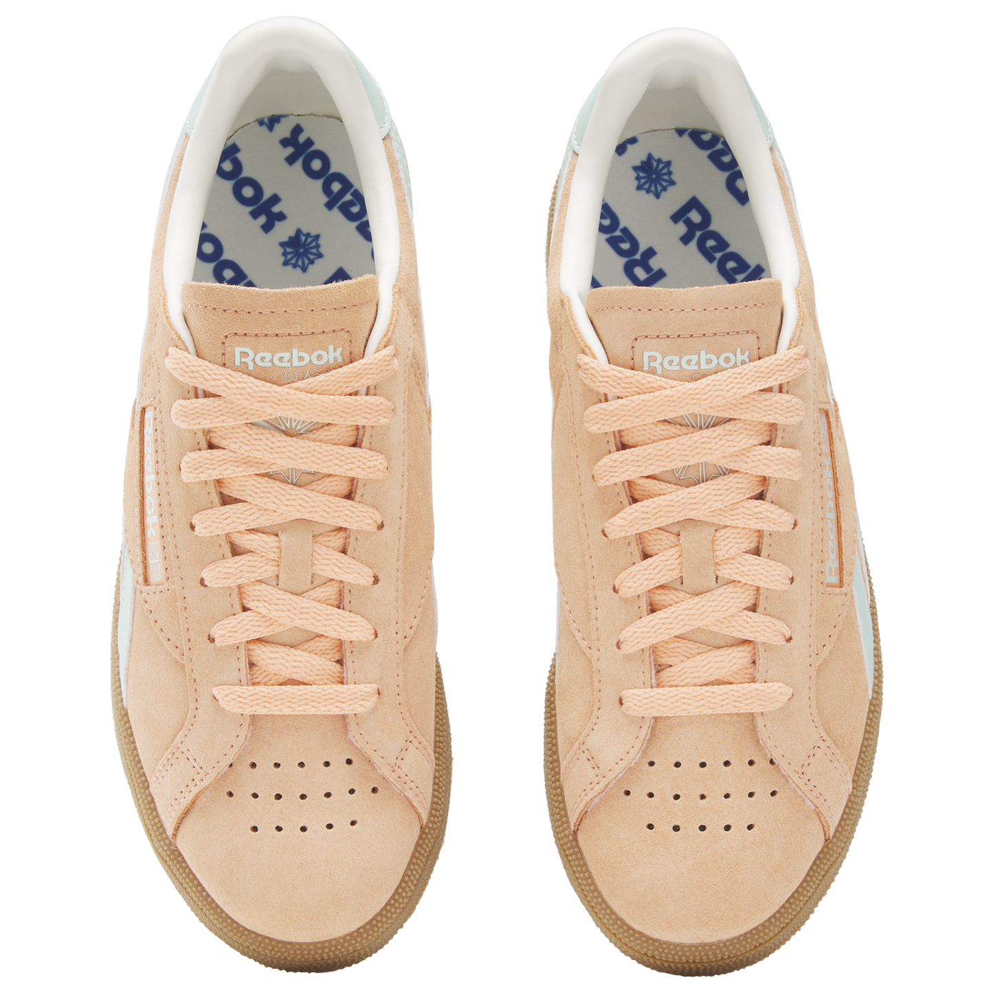 Reebok Club C Grounds UK - Women's - Sunkissed Orange/Chalk/Glitch Aqua