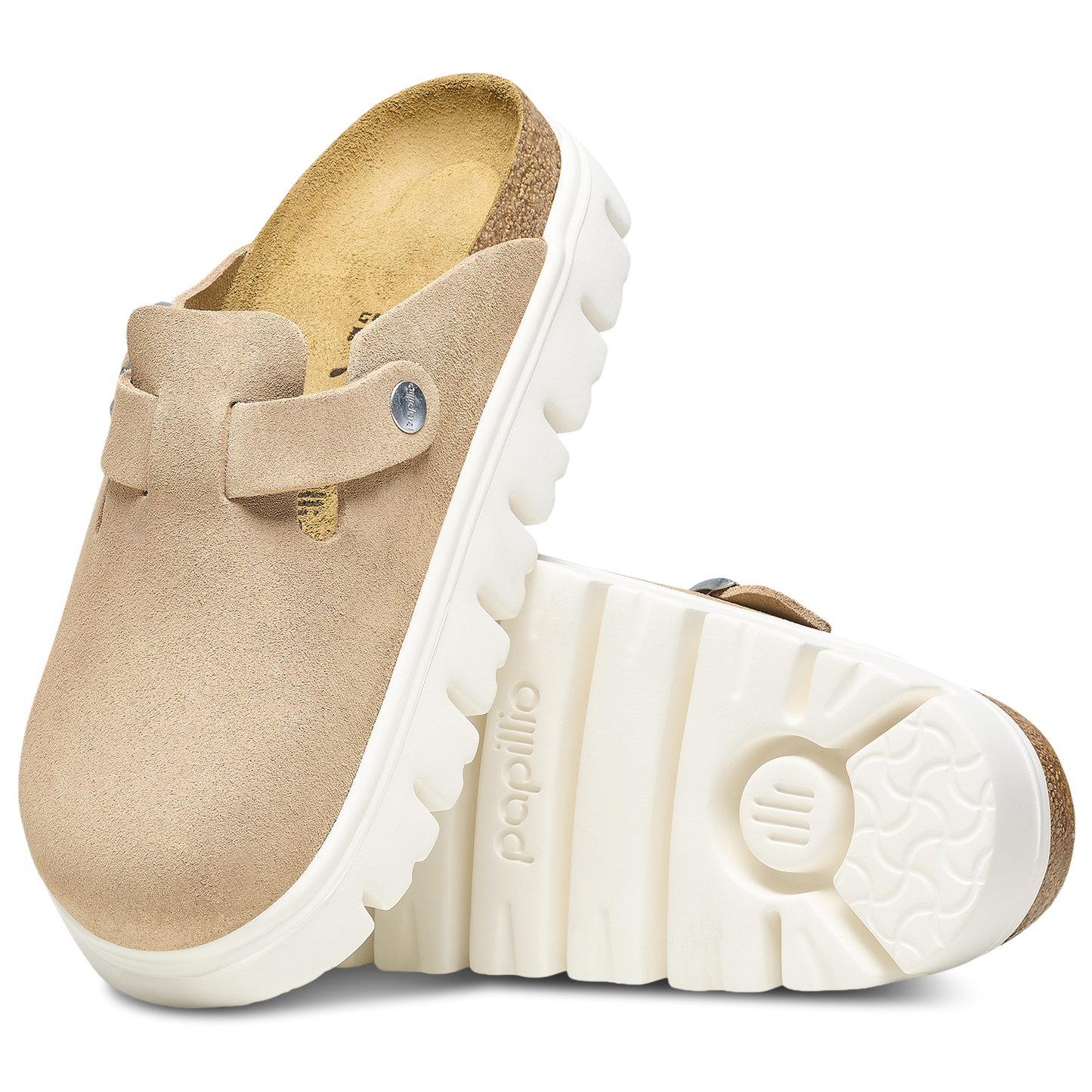 Birkenstock Boston Chunky - Women's - White/Warm Sand