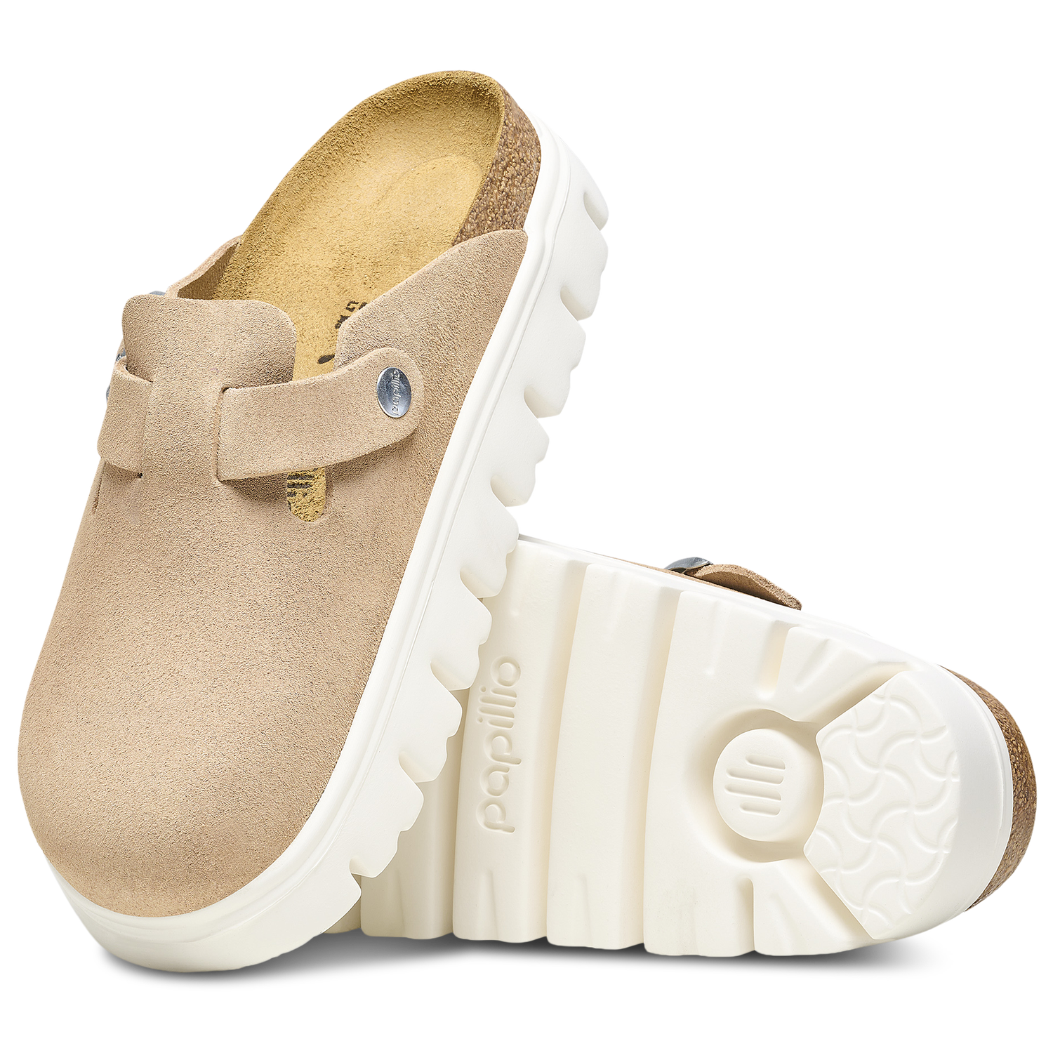 Birkenstock Boston Chunky - Women's - White/Warm Sand