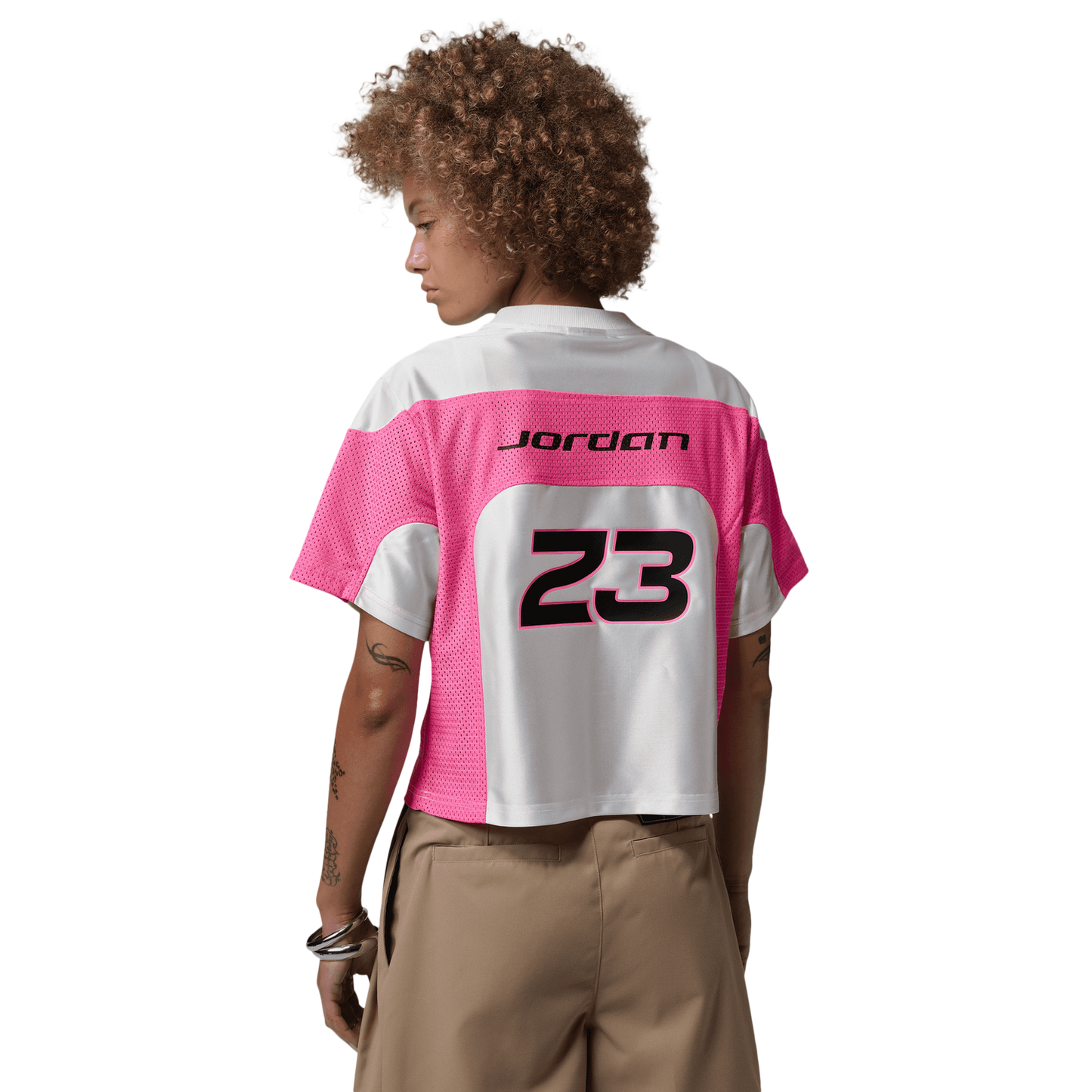 Jordan Flight Short Sleeve Jersey - Women's - White/Pinksicle/Black