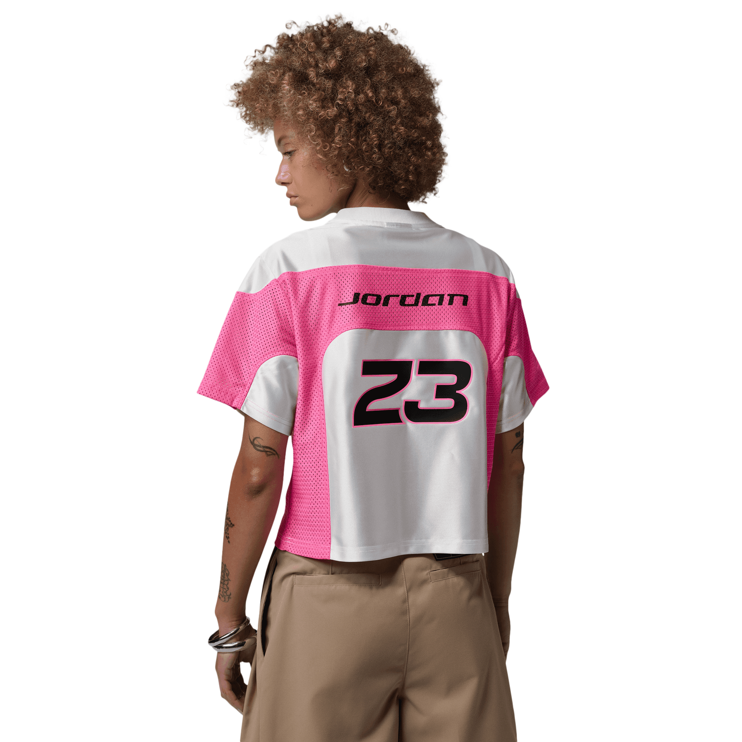 Jordan Flight Short Sleeve Jersey - Women's - White/Pinksicle/Black