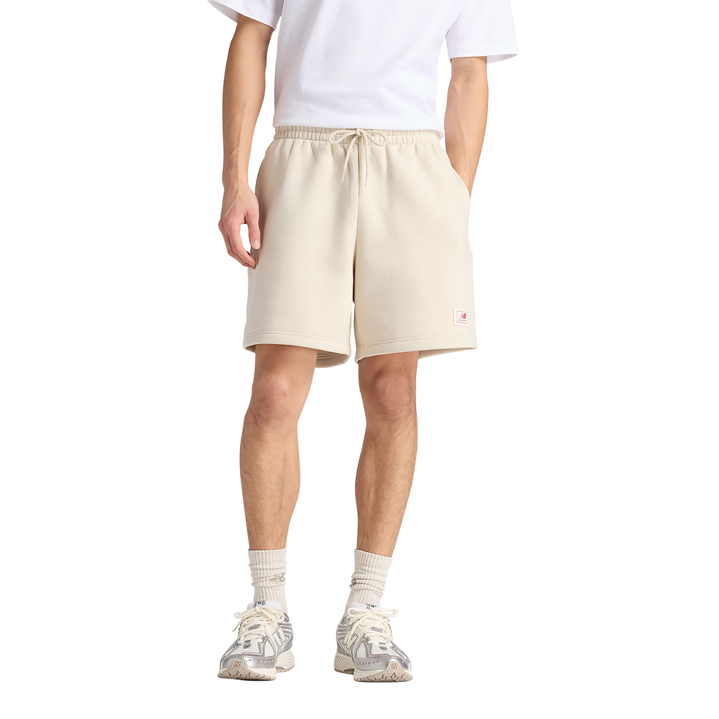 New Balance Fleece Shorts - Men's - Timberwolf/White