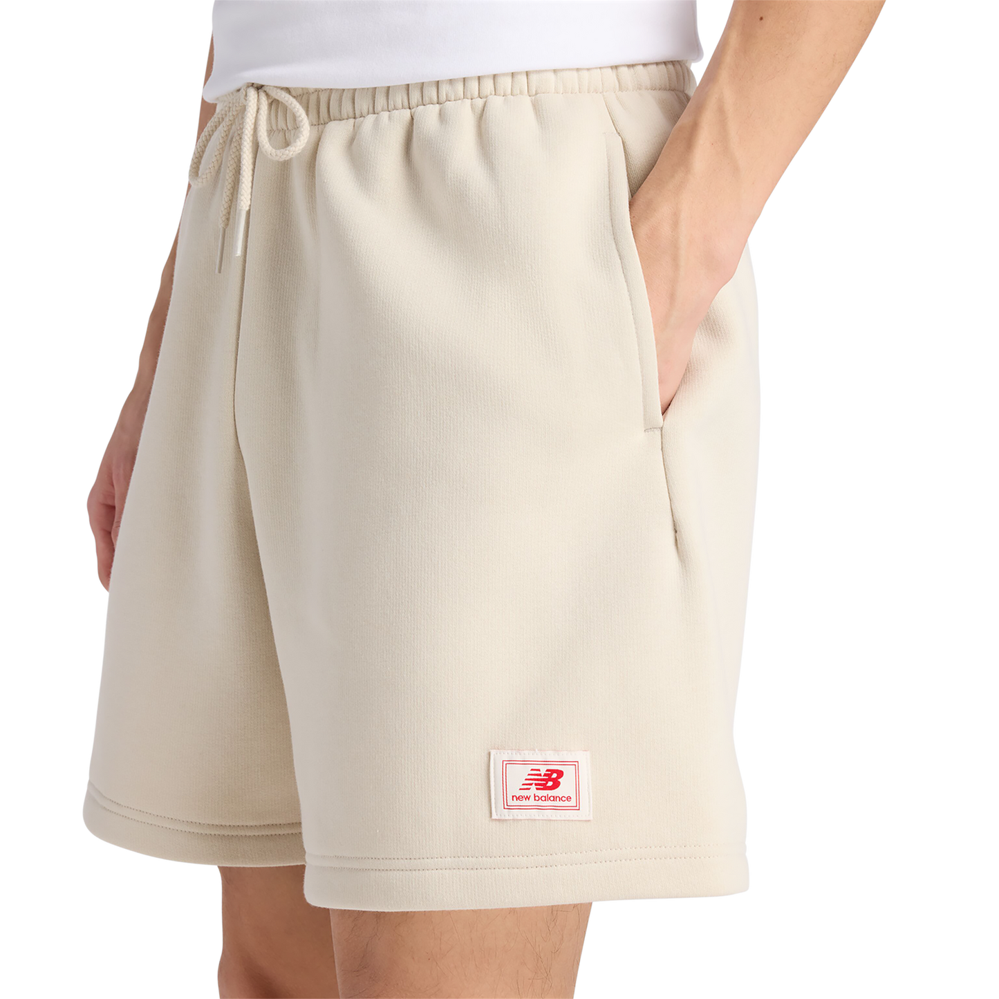 New Balance Fleece Shorts - Men's - Timberwolf/White