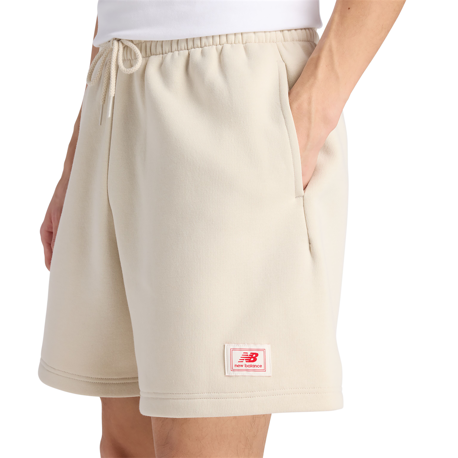 New Balance Fleece Shorts - Men's - Timberwolf/White