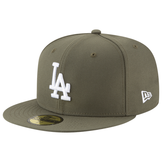 New Era Dodgers 5950 - Men's - White/Olive
