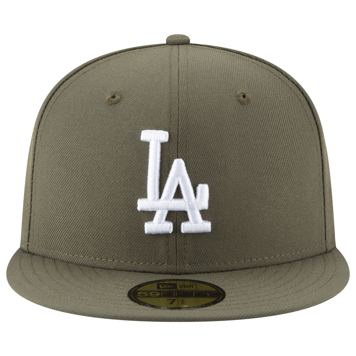 New Era Dodgers 5950 - Men's - White/Olive