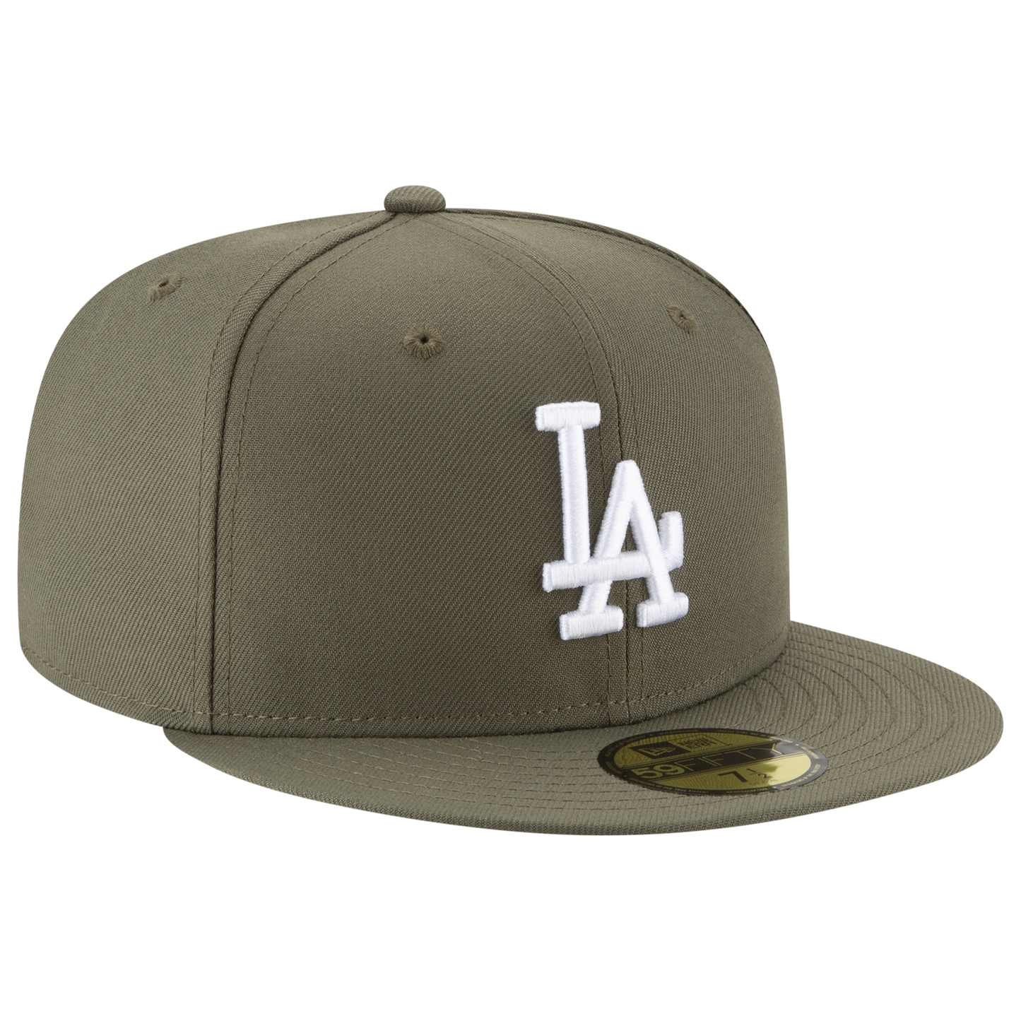 New Era Dodgers 5950 - Men's - White/Olive