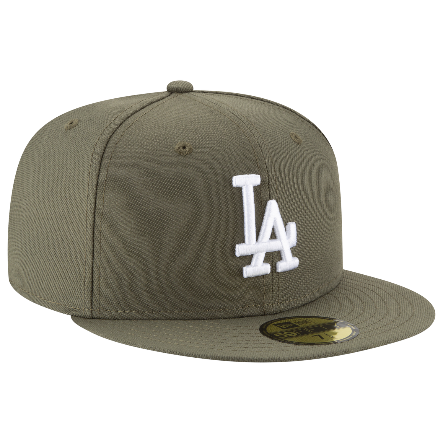 New Era Dodgers 5950 - Men's - White/Olive