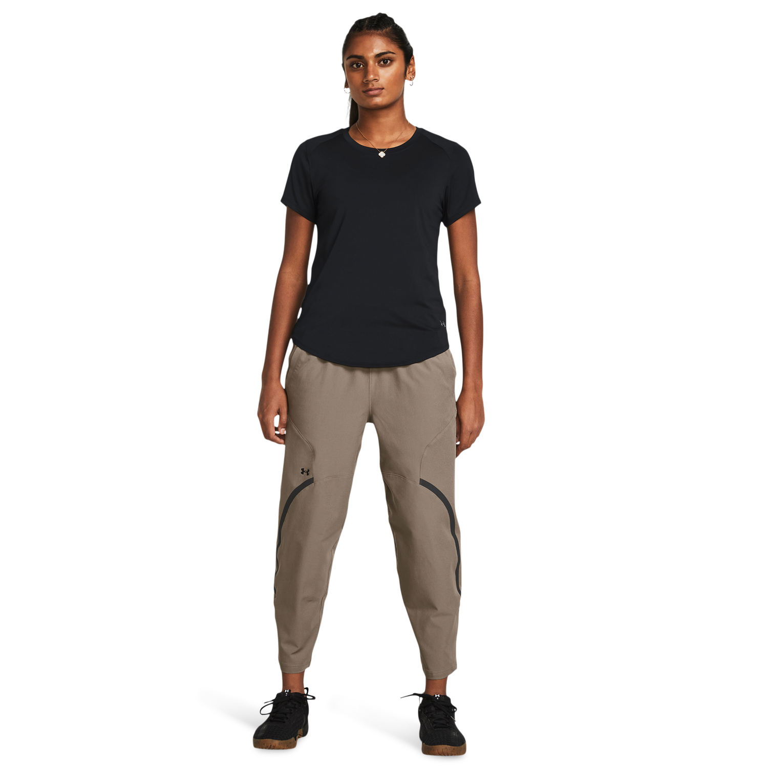 Under Armour Unstoppable Ankle Pants - Women's - Black/Taupe Dusk