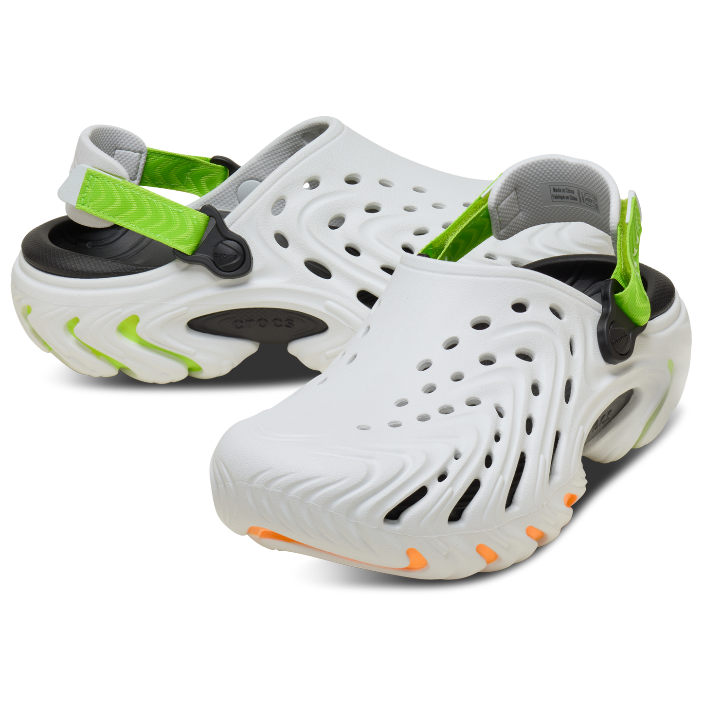 Crocs Echo II Clogs - Men's - Gray/Orange/Green