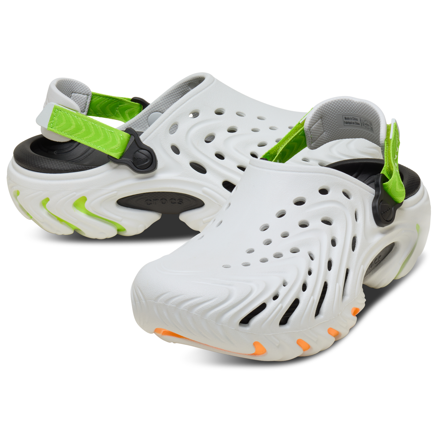 Crocs Echo II Clogs - Men's - Gray/Orange/Green