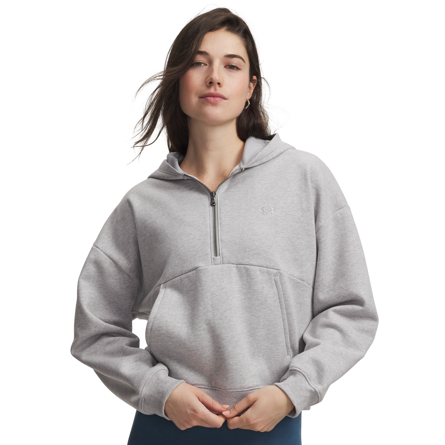 Under Armour Icon Fleece Half Zip Hoodie - Women's - Gray/Gray