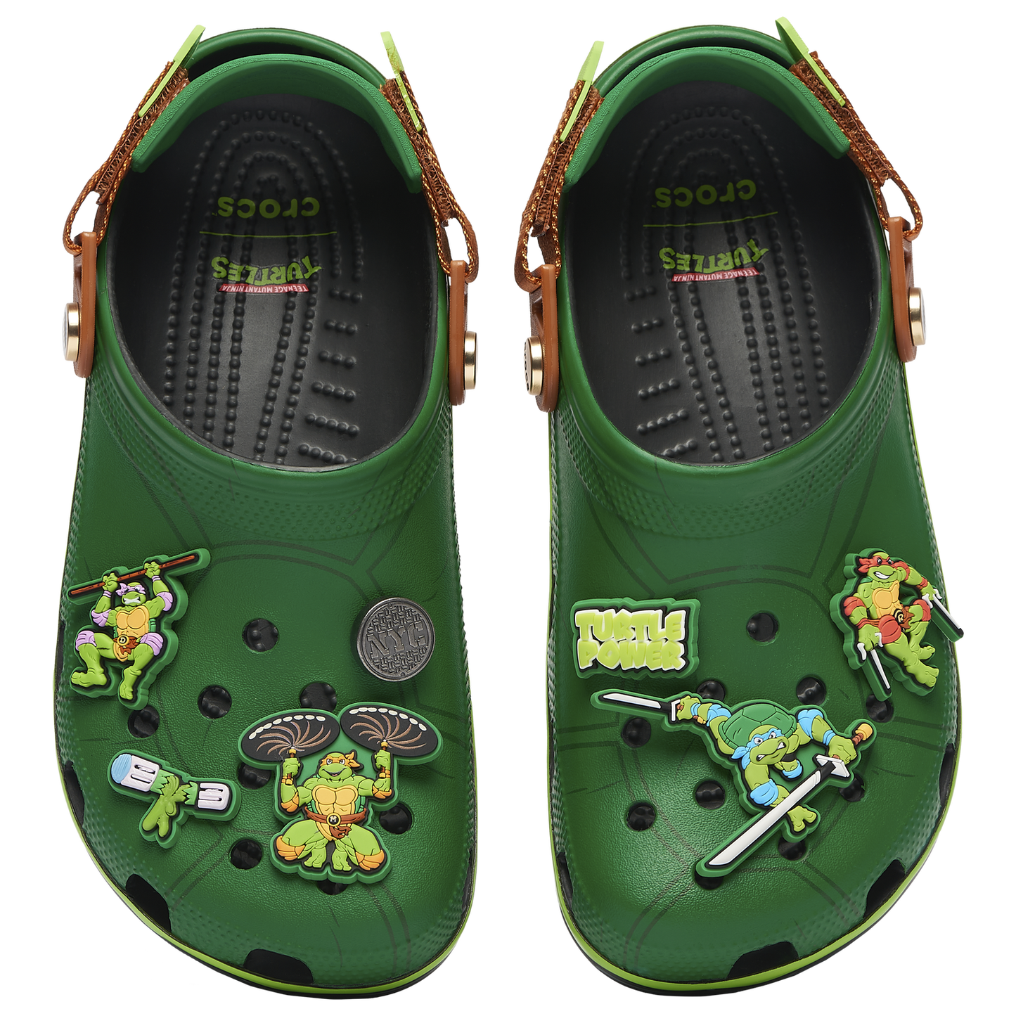 Crocs TMNT Classic Clogs - Men's - Black/Green/Brown