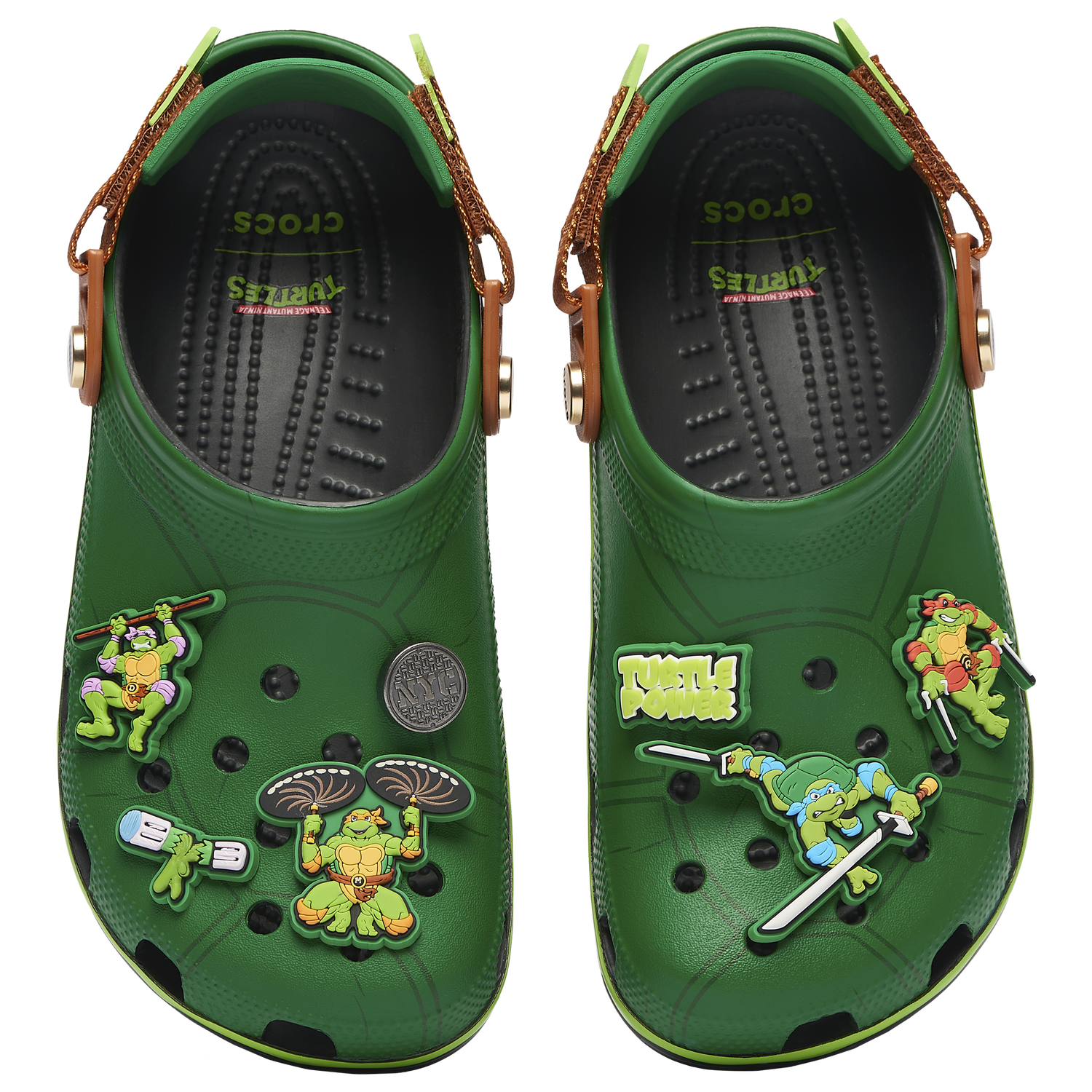 Crocs TMNT Classic Clogs - Men's - Black/Green/Brown