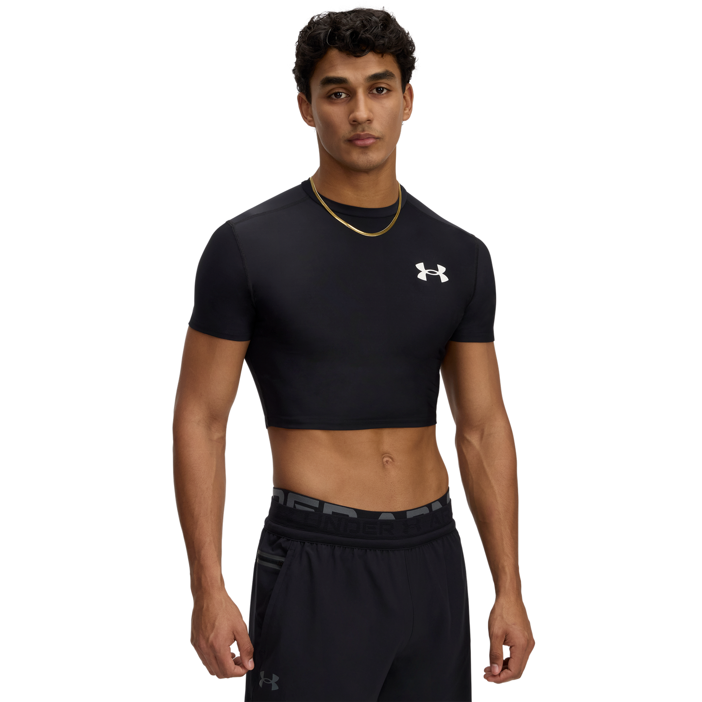 Under Armour Heatgear Og Compression Crop - Men's - Black/White